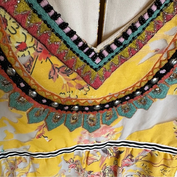 Anthropologie Vineet Bahl Varennes Women’s Yellow Floral Formal Maxi Dress 10 - Picture 6 of 12